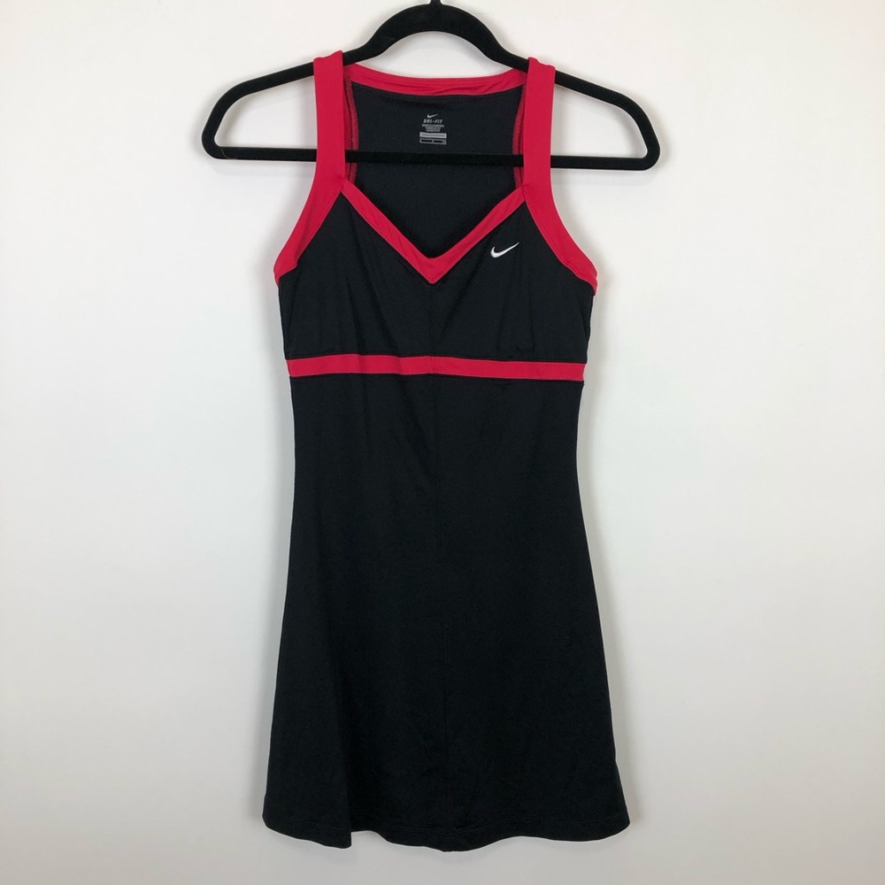 Nike red and black dri fit tennis athletic dress S